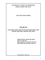 Cách khắc phục một số lỗi ngữ pháp tiếng việt mà học sinh trung học cơ sở thường mắc phải 