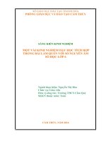 Một vài kinh nghiệm dạy học tích hợp trong bài làm quen với số nguyên âm, số học lớp 6 