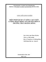 Biện pháp quản lý nâng cao chất lượng hoạt động tổ chuyên môn ở trường THCS 