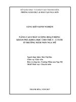 Nâng cao chất lượng hoạt động khám phá khoa học cho trẻ 5 6 tuổi ở trường mầm non nga mỹ 