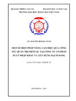 Một số biện pháp nâng cao hiệu quả công tác quản trị nhân sự tại công ty cổ phần xuất nhập khẩu và xây dựng bạch đằng 