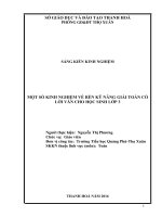 Một số biện pháp về rèn kĩ năng giải toán cho học sinh lớp 3 