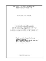 Đổi mới cách ra đề tự luận để nâng cao dạy học môn ngữ văn ở cấp trung học cơ sở 