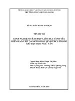 Một số kinh nghiệm tích hợp giáo dục tình yêu biển đảo việt nam cho học sinh THCS trong giờ học ngữ văn 