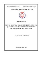 Một số giải pháp nhằm hoàn thiện công tác quản trị nhân sự tại công ty TNHH MTV dịch vụ công ích quận gò vấp 