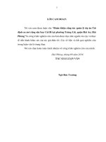 Hoàn thiện công tác quản lý dự án tái định cư mở rộng sân bay cát bi tại phường tràng cát, quận hải an, hải phòng 