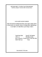 Một số kinh nghiệm hướng dẫn học sinh lớp 9 cách giải các dạng toán về phương trình bậc hai một ẩn thường gặp ở bậc THCS 