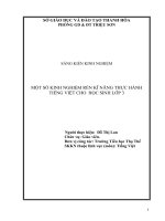 Một số kinh nghiệm rèn kĩ năng thực hành tiếng việt cho học sinh lớp 3 