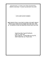 Biện pháp nâng cao chất lượng tổ chức hoạt động dạo chơi ngoài trời cho trẻ nhà trẻ 24 36 tháng tuổi tại trường mầm non nga mỹ 