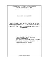 Một số giải pháp quản lý việc sử dụng thiết bị dạy học của giáo viên ở trường PTDT bán trú THCS tam thanh  quan sơn   thanh hóa  