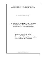 Một số kinh nghiệm giúp trẻ 5 6 tuổi khuyết tật hòa nhập trong trường mầm non nga giáp 