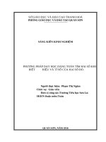 Phương pháp dạy học dạng toán tìm hai số khi biết hiệu và tỉ số của hai số đó 