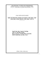 Một số phương pháp gây hứng thú học tập cho học sinh trong tiết học vật lý 