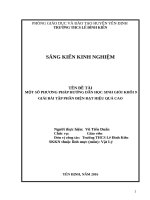 Một số phương pháp hướng dẫn HSG khối 9 gải bài tập phần điện đạt hiệu quả cao  