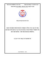 Một số biện pháp hoàn thiện công tác quản trị rủi ro tín dụng tại ngân hàng TMCP phát triển TP hồ chí minh – chi nhánh hải phòng 