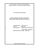 Kinh nghiệm giúp học sinh lớp 3 khắc phục một số lỗi sai chính tả  