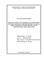 Quản lý công tác giáo dục kỹ năng sống cho học sinh qua giờ học bộ môn và HĐGDNGLL ở trường THCS trần mai ninh 