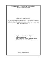 Nâng cao hiệu quả giờ dạy bằng việc sử dụng thí nghiệm đối chứng trong giảng dạy môn hóa học ở trường THCS 