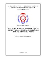 Xây dựng hỗ trợ tuyển sinh cho các trường THPT trên địa bàn nội thành hải phòng 