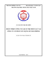 Hoàn thiện công tác quản trị nhân lực tại công ty cổ phần xây dựng số 9 hải phòng 