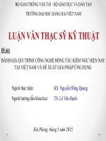 đánh giá qui trình công nghệ đóng tàu kiểm ngư hiện nay tại việt nam và đề xuất giải pháp ứng dụng (tt) 