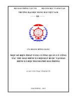 Một số biện pháp tăng cường quản lý công tác thu bảo hiểm xã hội bắt buộc tại bảo hiểm xã hội thành phố hải phòng 