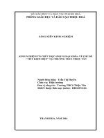 Kinh nghiệm tổ chức HS ngoại khóa về chủ đề tiết kiệm điện tại trường THCS thiệu tân 