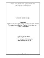 Một số kinh nghiệm sử dụng sơ đồ tư duy trong dạy học ngữ văn 9 nhằm nâng cao chất lượng dạy học 
