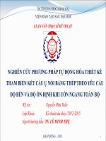 Nghiên cứu phương pháp tự động hóa thiết kế tham biến kết cấu ụ nổi bằng thép theo yêu cầu độ bền và độ ổn định khi uốn ngang toàn bộ (tt) 