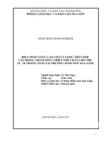 Biện pháp nâng cao chất lượng trò chơi vận động nhằm phát triển thể chất cho trẻ 25 36 tháng tuổi trường mầm non nga giáp 