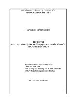 Giáo dục bảo vệ môi trường thông qua bài  phân bón hóa học  môn hóa học 9 