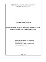 Kinh nghiệm hướng dẫn học sinh khá, giỏi lớp 8 giải bài tập phần nhiệt học 