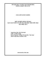 Một số biện pháp chỉ đạo dạy giải toán có lời văn cho học sinh tiểu học đạt hiệu quả 