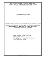 Phương pháp đánh giá sự bảo toàn hoặc thay đổi khối lượng của các chất để giải một số bài toán hóa học dùng cho việc ôn luyện học sinh giỏi ở trường THCS yên khương 