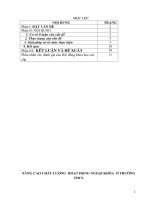 Nâng cao chất lượng hoạt động ngoại khóa ở trường THCS quang trung 