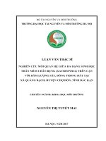 Nghiên cứu mối quan hệ giữa đa dạng sinh học thân mềm chân bụng (gastropoda) trên cạn với hàm lượng sắt, đồng trong đất tại xã quảng bạch, huyện chợ đồn, tỉnh bắc kạn