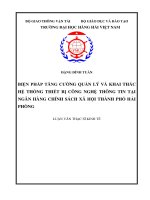Biện pháp tăng cường quản lý và khai thác hệ thống thiết bị công nghệ thông tin tại ngân hàng chính sách xã hội thành phố hải phòng 