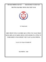 Biện pháp nâng cao hiệu quả công tác giao nhận hàng hóa xuất khẩu bằng container của công ty TNHH shipco transport việt nam tại hải phòng 