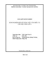 Kinh nghiệm rèn kĩ năng viết văn miêu tả cho học sinh lớp 4 