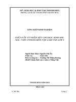 Chữa lỗi và nhận xét cho học sinh khi nói   viết ở phân môn TLV lớp 3 