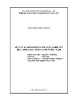 Một số kinh nghiêm giúp học sinh lớp 5 học tốt dạng toán tỷ số phần trăm 