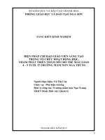 Giải pháp giúp giáo viên sáng tạo trong tổ chức hoạt động học phát triển thẩm mỹ cho trẻ 4 5 tuổi trường MN nga hải 