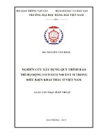 Nghiên cứu xây dựng quy trình bảo trì cho họ động cơ inveco n40 ENT m25 trong điều kiện khai thác ở việt nam 