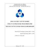 BÁO CÁO THỰC TẬP TỐT NGHIỆP CÔNG TY CỔ PHẦN DƯỢC PHẨM PHONG PHÚ NHÀ MÁY SẢN XUẤT DƯỢC PHẨM USARICHPHARM
