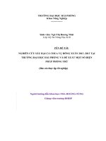 Nghiên cứu thành phần sâu hại trên cây cà chua vụ đông xuân 2012 – 2013 tại Trường Đại Học Hải Phòng và đề xuất biện pháp phòng trừ