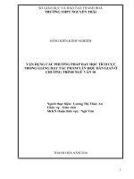 Vận dung các phương pháp dạy học tích cực trong giảng dạy tác phẩm văn học dân gian ở chương trình ngữ văn 10 
