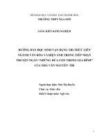 Hướng dẫn học sinh vận dụng tri thức liên nghành văn hóa và điện ảnh trong tiếp nhận truyện ngắn những đứa con trong gia đình  của nhà văn nguyễn thi 