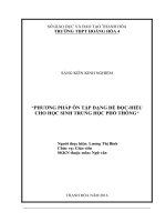 Phương pháp ôn tập dạng đề đọc   hiểu cho học sinh trung học phổ thông 