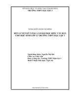 Rèn luyện kỹ năng làm bài đọc hiểu văn bản cho học sinh lớp 12 trường THPT hậu lộc i 