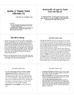 Hướng dẫn về quản lý, thanh toán vốn đầu tư